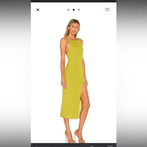 Shelly Midi Dress Camila Coelho in Yellow Green - Picture 3 of 8